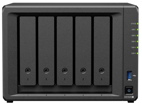 Network Attached Storage Synology DS1525+, 5 Bay, AMD Ryzen Quad-Core V1500B, 8GB DDR4, M.2 NVMe, 2x 2.5GbE, 2x USB 3.2 Gen 1, 2x USB-C
