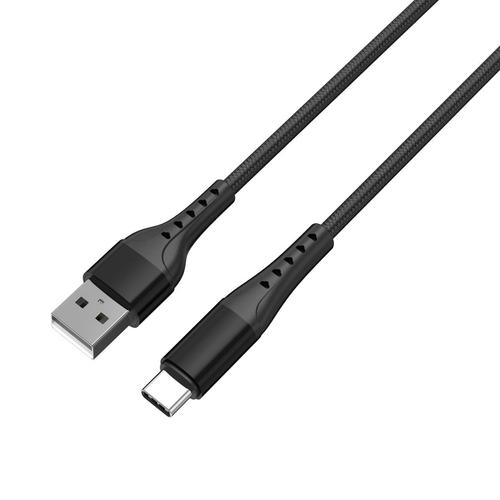 Cablu Lemontti Bending Aluminum USB-A la Type-C, Fast Charge, 1.2m, Negru