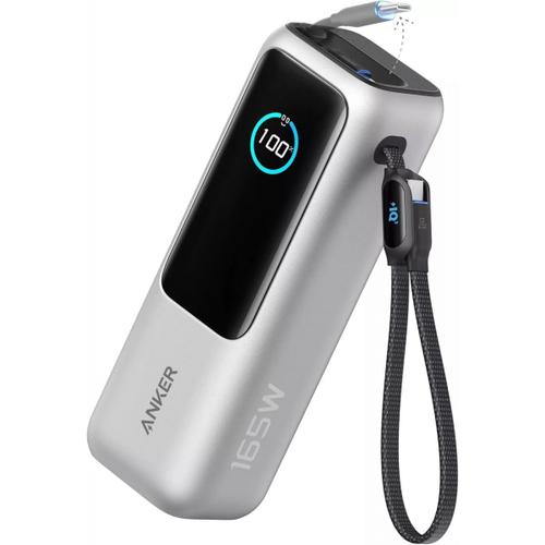 Baterie Externa Anker A1695H41, 25000mAh, 165W, QC + PD, 1 x USB-A - 3 x USB-C, Argintiu