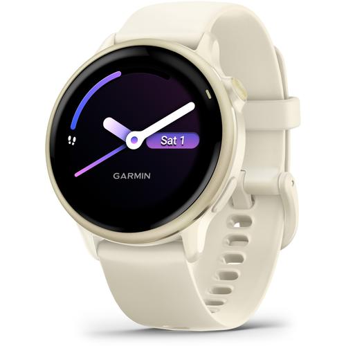 Ceas activity outdoor tracker  Garmin vivoactive 6, GPS, 42mm, ecran AMOLED 1.2inch, curea silicon, Bluetooth, Wi-Fi, ANT+, Auriu