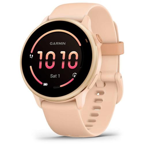 Ceas activity outdoor tracker Garmin vivoactive 6, GPS, 42mm, ecran AMOLED 1.2inch, curea silicon, Bluetooth, Wi-Fi, ANT+, Roz