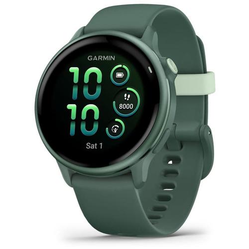 Ceas activity outdoor tracker Garmin vivoactive 6, GPS, 42mm, ecran AMOLED 1.2inch, curea silicon, Bluetooth, Wi-Fi, ANT+, Verde