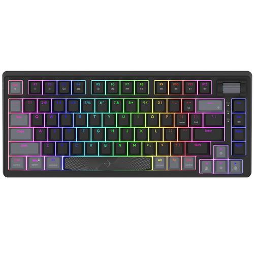 Tastatura Gaming Mecanica AQIRYS Adara Mini, iluminare RGB, Cu fir, Switch HaiMu Pink, Layout US (Negru)