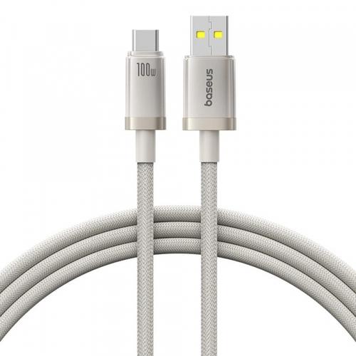 Cablu Date si Incarcare USB-A - USB-C Baseus P10378102G21-00 Titanium, 100W, 1m, Argintiu