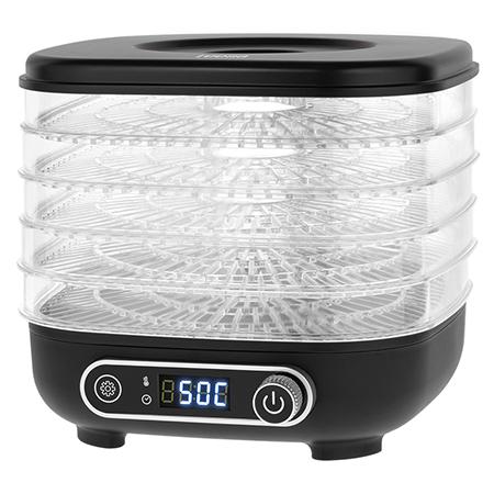 Deshidrator de alimente Teesa TSA3033, 300 W, 5 tavi, Afisaj LCD (Negru)