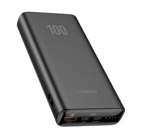 Baterie externa VEGER W2032C-100, 20000 mAh, 1x USB, 2x USB-C, negru, Power Delivery 100W, posibilitate incarcare laptop (Negru)