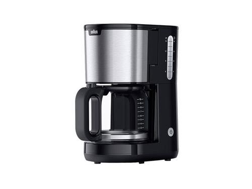 Cafetiera Braun KF 1500 BK PurShine, 1000 W, OptiBrew, Oprire automata, 10 cesti, Anti-picurare (Negru/Inox)