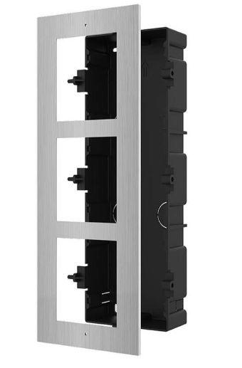 Rama protectie pentru 3 module de videointerfon Hikvision DS-KD-ACF3/S 1 Rama protectie pentru 3 module de videointerfon Hikvision DS-KD-ACF3/S