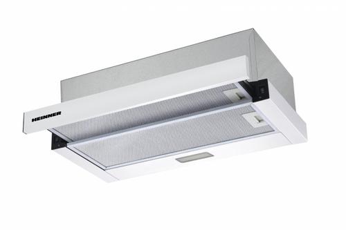 Hota incorporabila telescopica Heinner HTCH-F400WH, 358.4 mc/h, 1 Motor, Lumina LED 1 x 2 W, 2 Filtre aluminiu, Clasa B (Alb)
