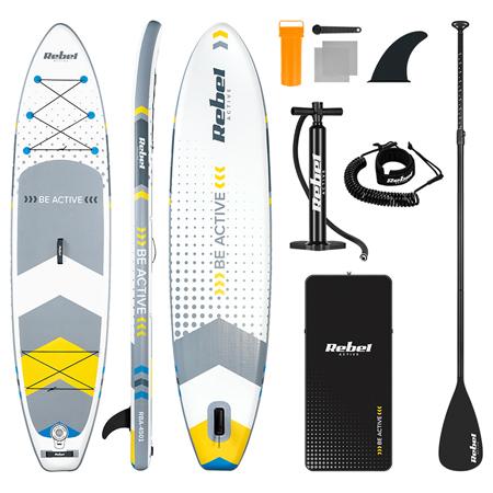 Set placa gonflabila SUP REBEL ACTIVE RBA-4500-WH, 350 x 81 x 15 cm, Alb 1 Set placa gonflabila SUP REBEL ACTIVE RBA-4500-WH, 350 x 81 x 15 cm, Alb
