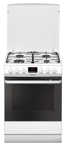 Aragaz mixt Hansa FCMW68299, 4 arzatoare, Cuptor electric, Grill, Clasa A (Alb)