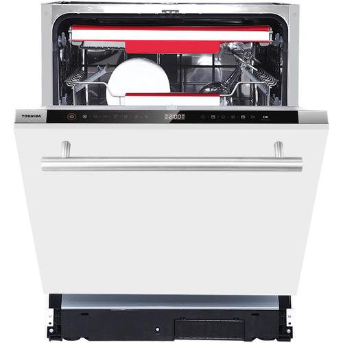 Masina de spalat vase incorporabila Toshiba DW-15B3, 15 seturi, 7 programe, Clasa C, Display Touch control, AquaStop, Filtru AntiBacterian, 60 cm (Alb)