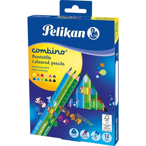 Set creioane color Pelikan Combino, Lacuite, sectiune triunghiulara, 12 buc/set 1 Set creioane color Pelikan Combino, Lacuite, sectiune triunghiulara, 12 buc/set