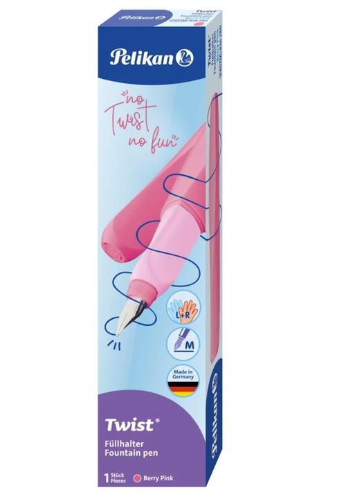 Stilou Pelikan Twist Berry Pink, penita M, grip ergonomic, ambidextru, 1 rezerva inclusa 1 Stilou Pelikan Twist Berry Pink, penita M, grip ergonomic, ambidextru, 1 rezerva inclusa