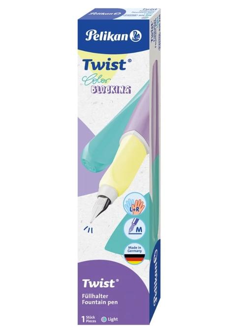 Stilou Pelikan Twist Color Blocking Light, penita M, grip ergonomic, ambidextru, 1 rezerva mare inclus 1 Stilou Pelikan Twist Color Blocking Light, penita M, grip ergonomic, ambidextru, 1 rezerva mare inclus