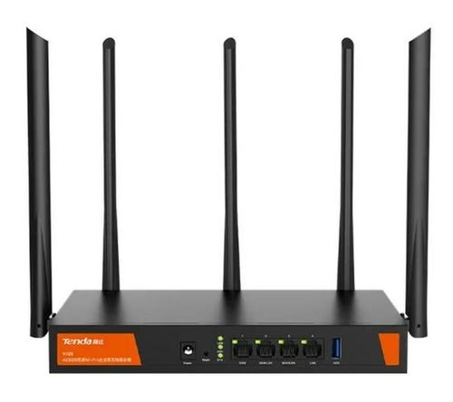 Router Wireless Tenda W30E, 3x LAN, AX3000 Dual Band, Gigabit (Negru)