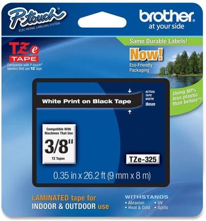 Brother Etichete TZE325 (alb/negru)