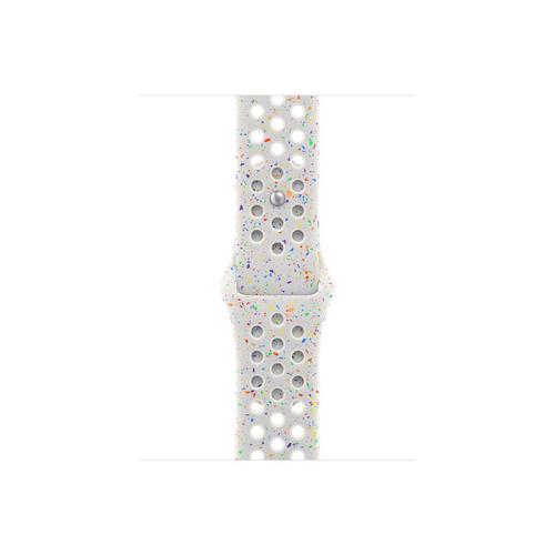 Curea Smartwatch Apple MYL43ZM/A pentru Watch 46mm, Nike Sport Band, S/M (Alb)