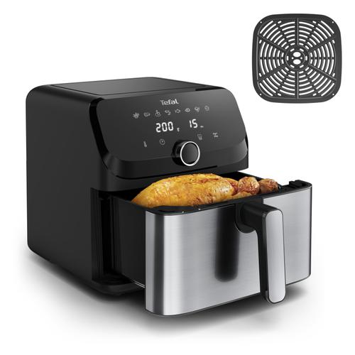 Friteuza cu aer cald Tefal EY855D10, 7.5 l, Timer 60 minute, 2020 W (Negru/Inox)