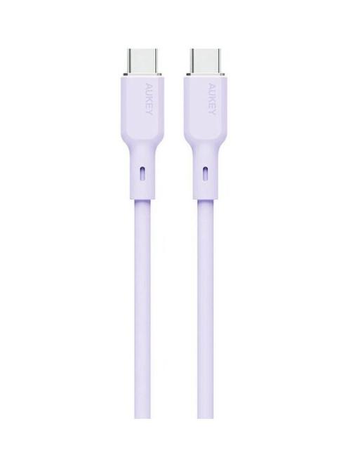 Cablu alimentare si date Aukey LLTSN1049571, USB Type-C (T) la USB Type-C (T), 1.8m, 480 Mbps, 100W, silicon (Mov)