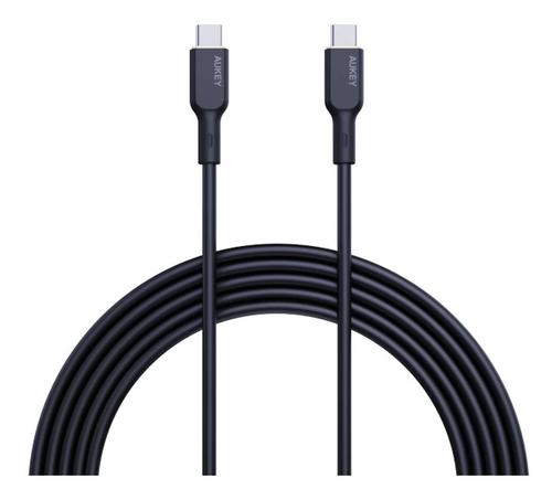 Cablu alimentare si date Aukey LLTSN1040023, USB Type-C (T) la USB Type-C (T), 1.8m, 480 Mbps, 100W, silicon (Negru)