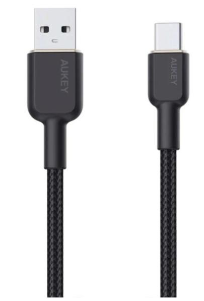 Cablu alimentare si date Aukey LLTSN1041439, USB Type-A (T) la USB Type-C (T), 1.8m, 480 Mbps, 60W, nylon (negru)