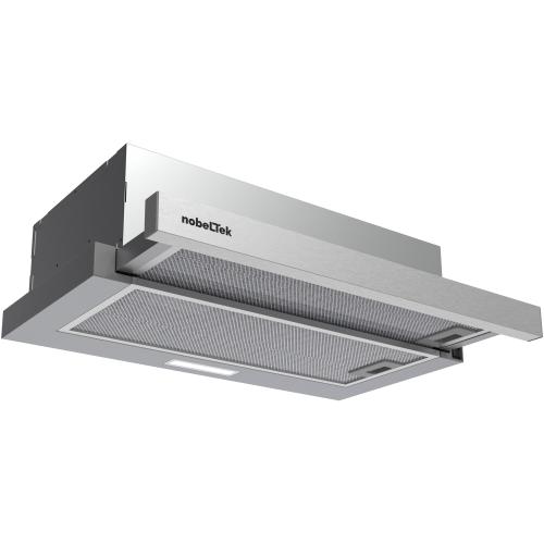 Hota incorporabila telescopica NobelTek NHO-T6001MX, Putere de absorbtie 500 mc/h, Iluminare LED, 60 cm (Argintiu)