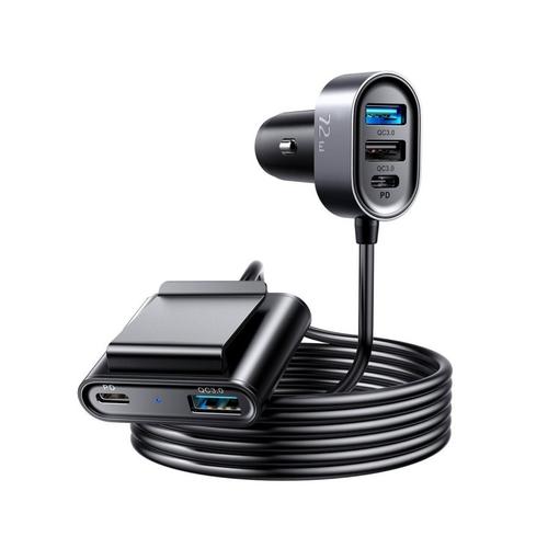 Incarcator Auto Joyroom Jr-CL05, 75W, 2x PD USB Type-C, 3x QC USB 3.0, 1.5m (Negru) 1 Incarcator Auto Joyroom Jr-CL05, 75W, 2x PD USB Type-C, 3x QC USB 3.0, 1.5m (Negru)