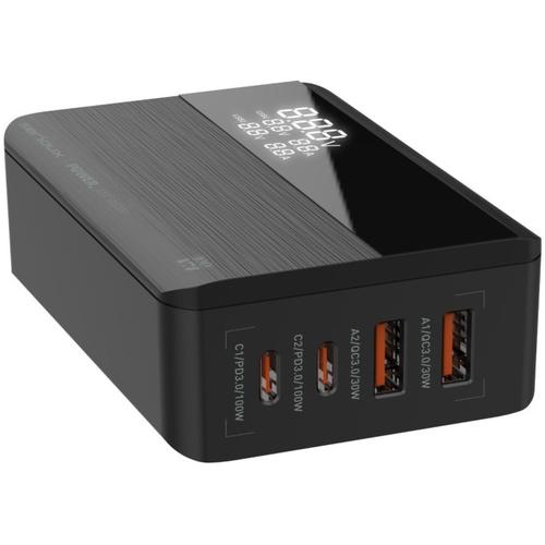 Incarcator retea Serioux QC100WGAN, 100W, tehnologie GaN, 2x USB-C,2x USB-A, Negru 1 Incarcator retea Serioux QC100WGAN, 100W, tehnologie GaN, 2x USB-C,2x USB-A, Negru