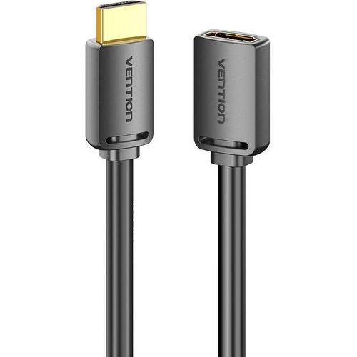 Cablu video Vention, HDMI(T) la HDMI(M), 1.5m, rezolutie maxima 4K la 60Hz, conectori auriti, cupru, invelis PVC, „AHCBG”, Negru