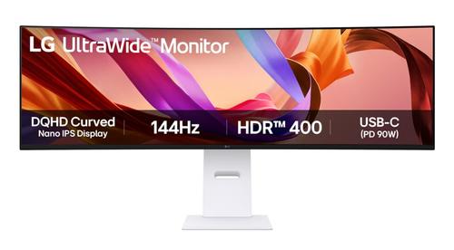 Monitor IPS LED LG 49inch 49U950A-W, DQHD (5120 x 1440), HDMI, DisplayPort, Ecran curbat, Boxe, 144 Hz, 5 ms (Alb)