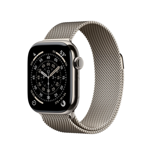 Smartwatch Apple Watch 11, GPS + Cellular, 42mm, Ecran Retina LTPO OLED, Chip S10 cu Procesor Dual-Core, 64GB Flash, Wi-Fi, Bluetooth, Carcasa Titan, Curea Milanese Loop (Argintiu)