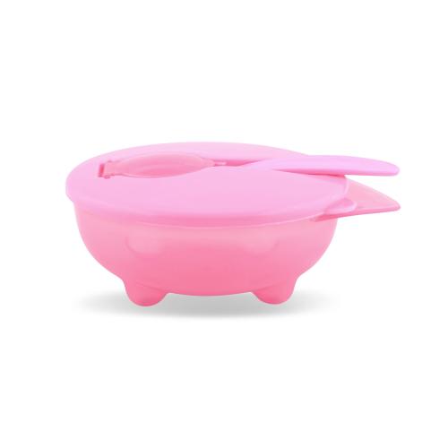 Set castron cu capac ermetic si lingurita, 5x12 cm, fara BPA, Pink 1 Set castron cu capac ermetic si lingurita, 5x12 cm, fara BPA, Pink