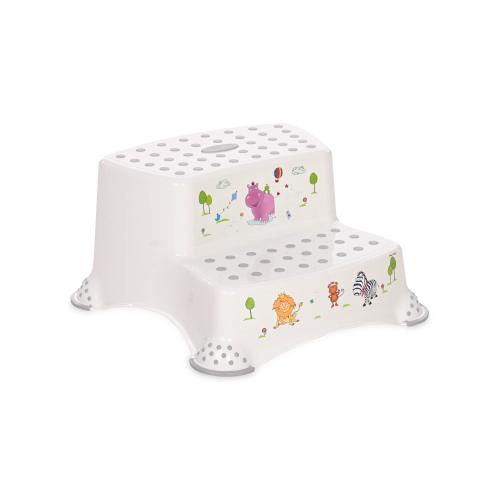 Inaltator dublu pentru baie antiderapant, Hippo, non-toxic si non-alergenic, 40 cm, White Grey 1 Inaltator dublu pentru baie antiderapant, Hippo, non-toxic si non-alergenic, 40 cm, White Grey