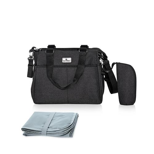 Geanta pentru accesoriile bebelusului Maya, 9 compartimente, cu bretea pentru umar, compartiment izoterm detasabil, Black 1 Geanta pentru accesoriile bebelusului Maya, 9 compartimente, cu bretea pentru umar, compartiment izoterm detasabil, Black