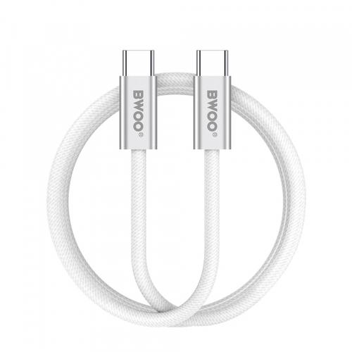 Cablu Date si Incarcare USB-C - USB-C BWOO BO-X317C, 240W, 1m, Alb