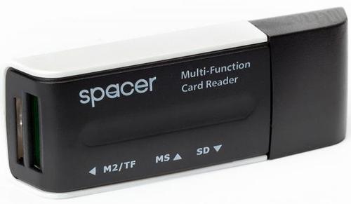 Card Reader Spacer SPCR-658, USB 2.0 (Negru/Alb)