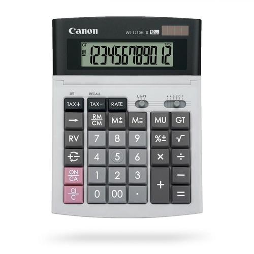 Calculator birou Canon WS-1210THB, 12 digiti, display LCD, alimentare solara si baterie, tastatura inchit touchinch
