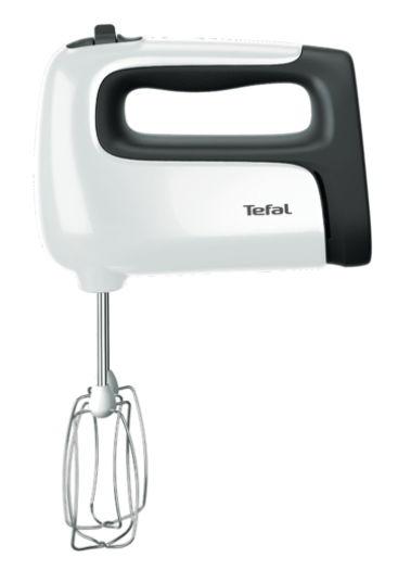 Mixer de mana TEFAL Prep'Mix HT462138, 500 W, 5 viteze, Functie Turbo, 2 Accesorii pentru aluat, 2 Teluri (Alb/Negru)