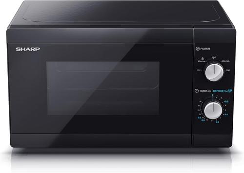 Cuptor cu microunde Sharp YC-MS01E-B, 20 l, 800 W, 5 trepte putere, Platou rotativ 25.5 cm (Negru)