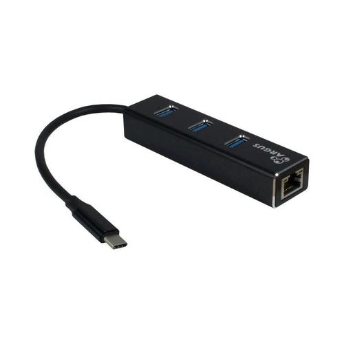 HUB USB Inter-Tech Argus IT-410, USB Type-C - RJ45 Gigabit, 3 x USB 3.0 (Negru) 1 HUB USB Inter-Tech Argus IT-410, USB Type-C - RJ45 Gigabit, 3 x USB 3.0 (Negru)