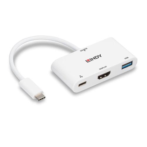 Adaptor Lindy LY-43340, USB 3.1 Type C - HDMI/USB Type A/Power Delivery 1 Adaptor Lindy LY-43340, USB 3.1 Type C - HDMI/USB Type A/Power Delivery