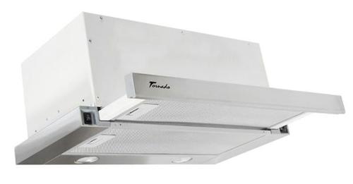 Hota incorporabila telescopica Tornado Storm 1200 (60), 1 Motor, 3 Viteze, 1200 m3/h, Filtru anti-grasimi, Clasa C, 60 cm (Inox)