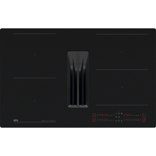 Plita incorporabila AEG TH84CC23CZ, Inductie, 4 zone de gatit, Timer electronic, SenseFry, Combo Hob -cu hota integrata, Flexi Bridge, Booster, Functie Punte, 80 cm (Sticla Neagra)