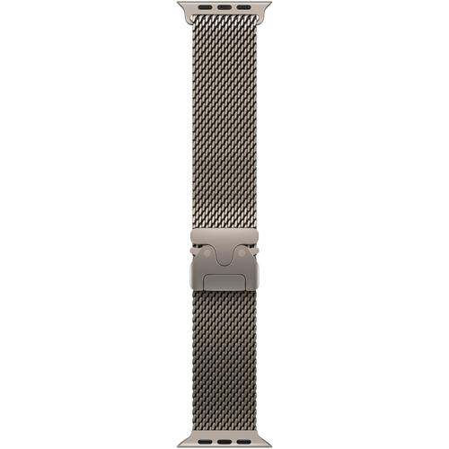 Curea Smartwatch Apple MGHP4ZM/A pentru Apple Watch 49mm, Milanese Loop, Natural Titanium, Medium (Argintiu)