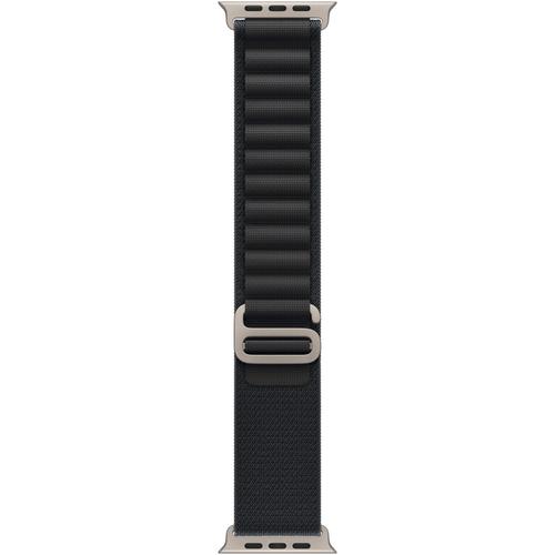 Curea Smartwatch Apple MFTE4ZM/A pentru Apple Watch 49mm, Black Alpine Loop - Small - Natural Titanium Finish (Negru)