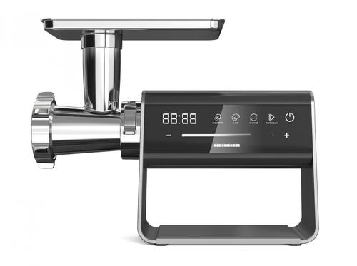 Masina de tocat HEINNER EXQUISITEFORCE HMG-DIS2500, 2500 W, Control Touch, Angrenaj plantar (6 roti), Accesoriu rosii, kibbe si carnati, 2.5 kg/min Functie Reverse (Inox)