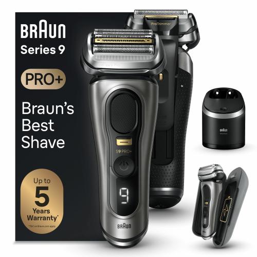Aparat de ras electric Braun Series 9 Pro+ 9575cc, Wet&Dry, Autonomie 60 minute, 5 lame, 6-in-1 SmartCare (Gri/Negru) 1 Aparat de ras electric Braun Series 9 Pro+ 9575cc, Wet&Dry, Autonomie 60 minute, 5 lame, 6-in-1 SmartCare (Gri/Negru)