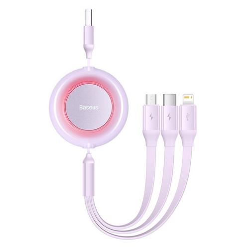 Cablu cu reglare in lungime Bright Mirror 2, Baseus, USB - Micro, USB-C, Lightning, pentru iPhone 3.5A, 110cm 1 Cablu cu reglare in lungime Bright Mirror 2, Baseus, USB - Micro, USB-C, Lightning, pentru iPhone 3.5A, 110cm