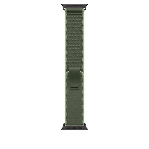 Curea Smartwatch Apple MG9P4ZM/A pentru Watch 49mm, Trail Loop, M/L, Black Titanium Finish (Verde)